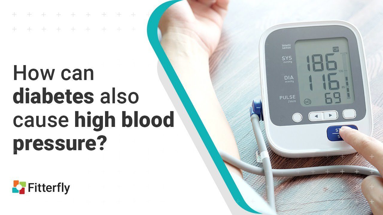 How can diabetes also cause high blood pressure?