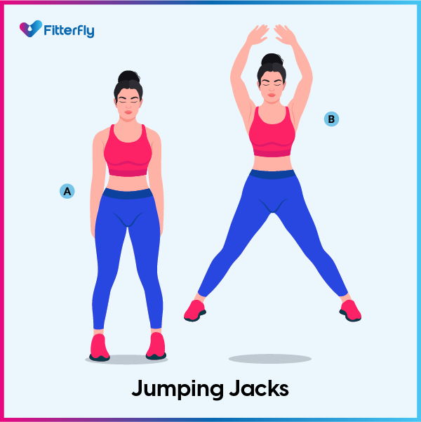 Jumping Jacks exercise steps to lose belly fat
