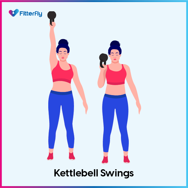 Kettlebell Swings Exercise steps for Belly Fat Reduction
