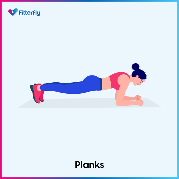Planks exercise steps to burn belly fat