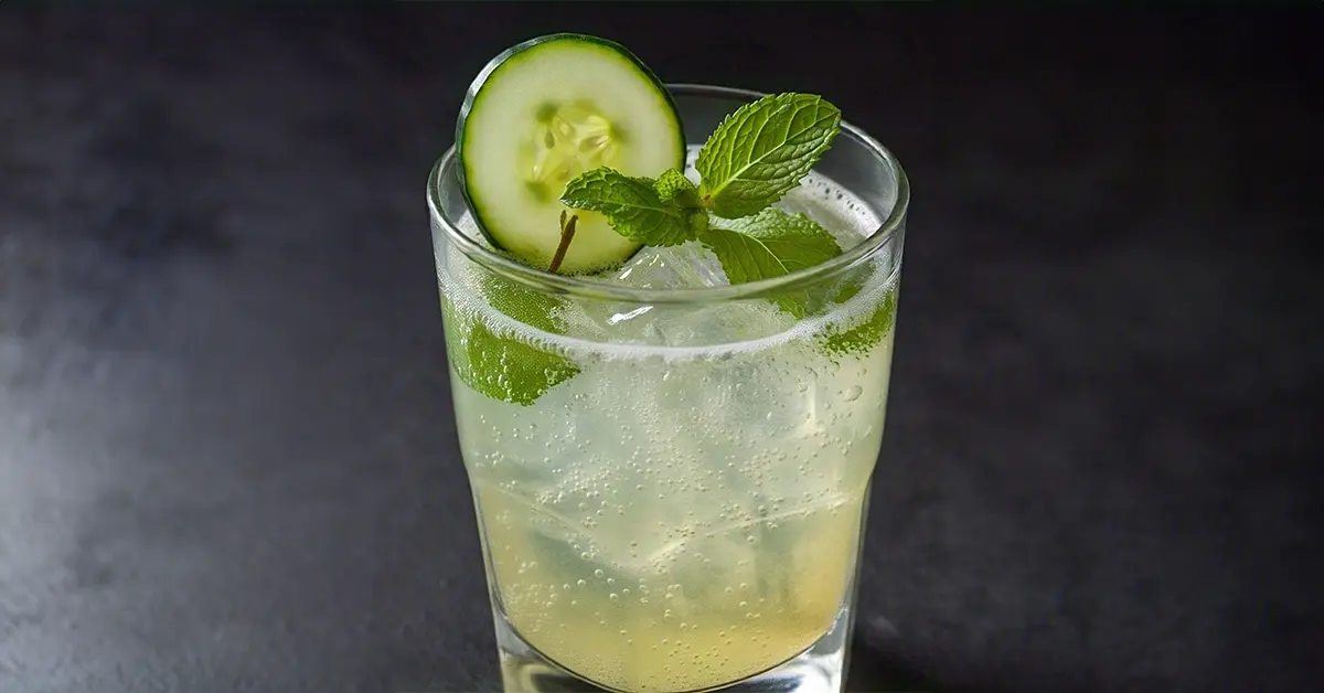 Spicy cucumber mojito sugar free drink for diabetes.