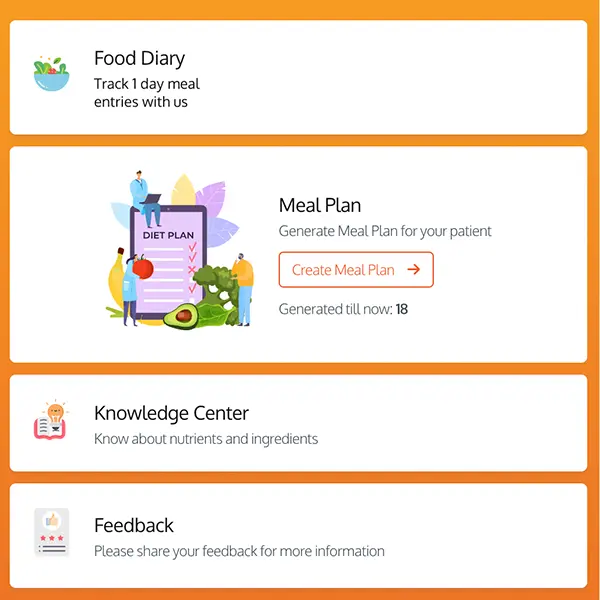 Features of meal plan generator.
